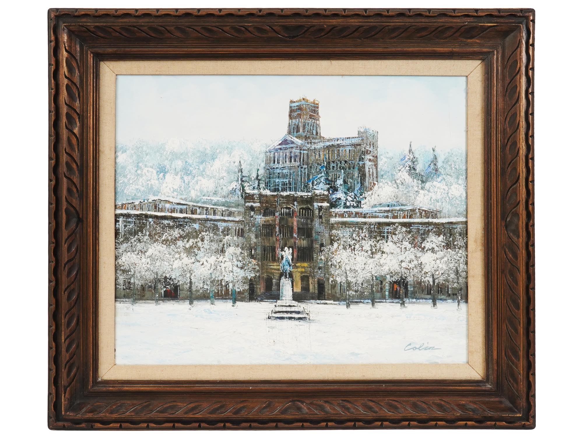 VIEW OF US MILITARY ACADEMY OIL PAINTING BY COLIN PIC-0